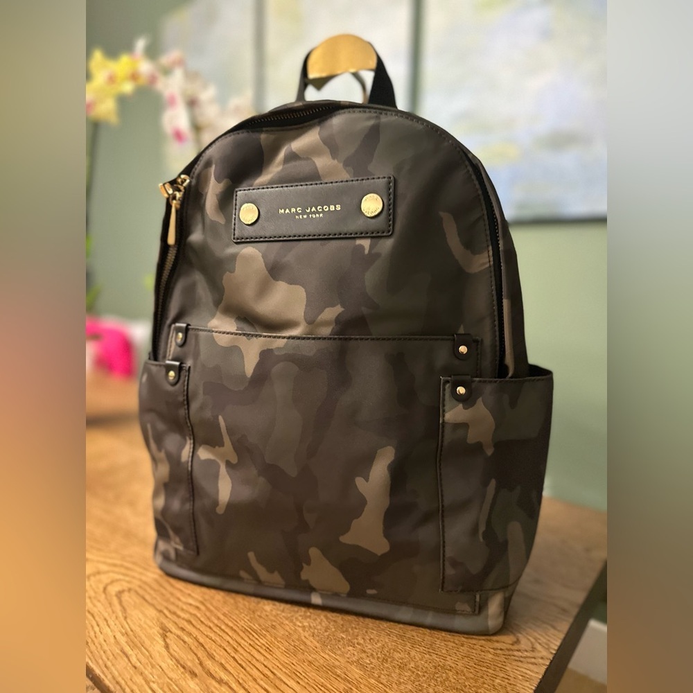 NWT! NEW! Marc Jacobs Preppy Backpack -Nylon Brown Camouflage Unisex Men Women